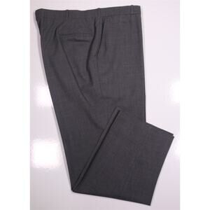 Edgar Pomeroy Custom Solid Gray Flat Front Wool Dress Pants Trousers 42x29